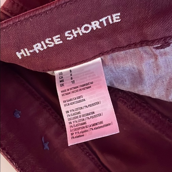 American Eagle Super stretch Maroon Shorts - Picture 4 of 4